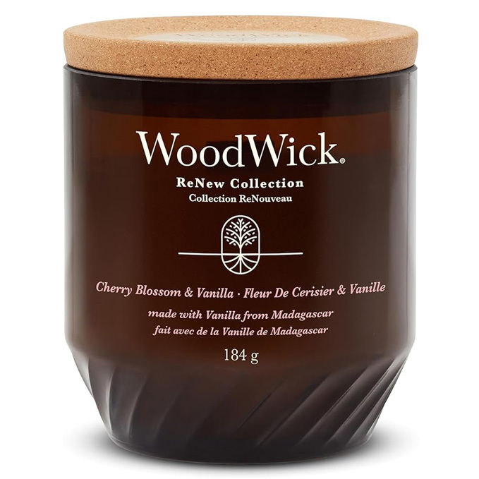 WoodWick Renew Scented Candle with Crackling Wick Cherry Blossom and Vanilla